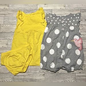 just one you Carter’s Baby Girls Dress & Romper Bundle Size 9 Months